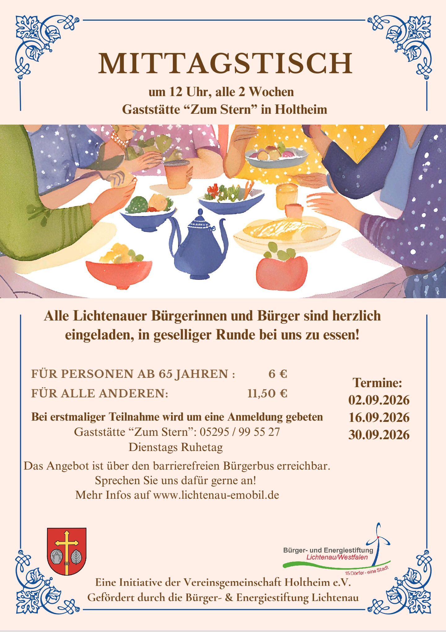 Bürgerbus-Shuttle zum Mittagstisch in Holtheim